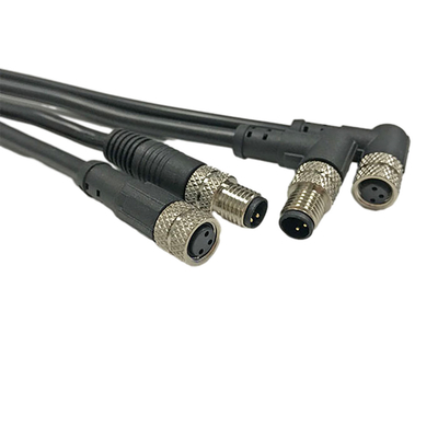 Panjang disesuaikan Free End kabel luar M8 Connector 4pin Female Waterproof Assemblies