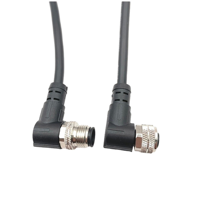 Rakitan Kabel Tahan Air M12 Pria Ke Wanita Dengan Konektor 4 Pin 8 Pin