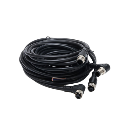 Rakitan Kabel Tahan Air Pigtail Berakhir Lurus Tunggal Dengan Jaket PVC 1M BK 4C × AWG22