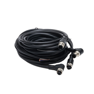 Rakitan Kabel Tahan Air Pigtail Berakhir Lurus Tunggal Dengan Jaket PVC 1M BK 4C × AWG22