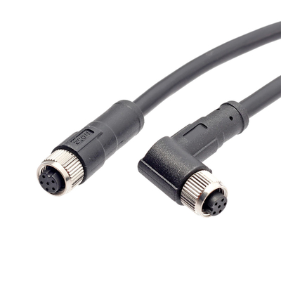 Kabel Tahan Air IP67 Kabel Konektor M8 5 Pin Female Moulding Shield Kabel Jaket PVC Electric Bike Scooter
