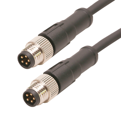 Kabel Tahan Air IP67 Kabel Konektor M8 5 Pin Female Moulding Shield Kabel Jaket PVC Electric Bike Scooter