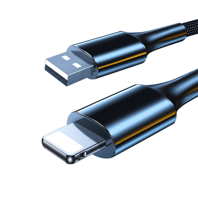 Kabel Data Pengisian Cepat OEM, Kabel Micro USB Nilon 2.4A Untuk Iphone