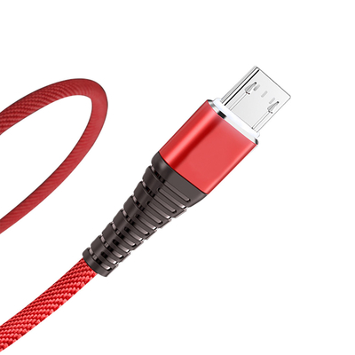 Nylon Braided Coat Kabel Data Pengisi Daya USB 3Ft 2.4A Untuk Mp3 Mp4