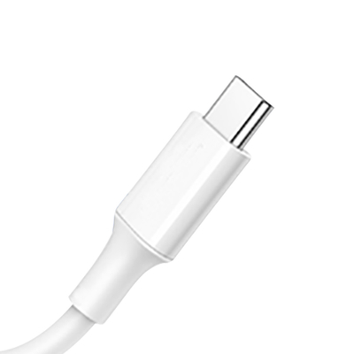 Warna Putih USB C Ke C Kabel Pengisian Cepat Dengan Jaket PVC 20V 3A 60W