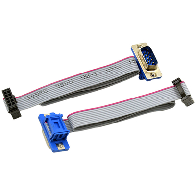 30cm Panjang Kabel Pita Datar Perakitan DB 9 Pin Male To Female Connector