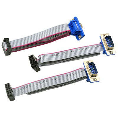 30cm Panjang Kabel Pita Datar Perakitan DB 9 Pin Male To Female Connector