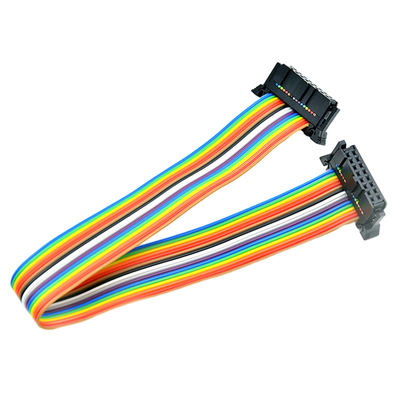 Kabel Pita Datar IDC 16 Pin Disesuaikan Dengan Pengukur Kawat AWG28 # Konektor Pitch 2.54mm