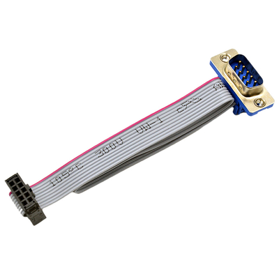 OEM 2.54 Mm Pitch Ribbon Cable IDC DB9 Male Female Untuk Pemasangan Panel