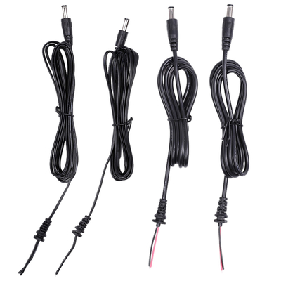 Rakitan Kabel Daya Pria Dan Wanita Dengan Strain Relief DC 5.5mm X 2.1mm Barrel Jack
