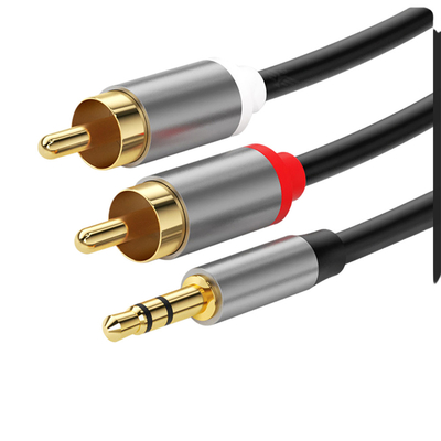 Kabel Audio Video Berwarna-warni, Kabel Jack Stereo 2 Rca 3.5Mm Digital Ke Male Untuk Mobil