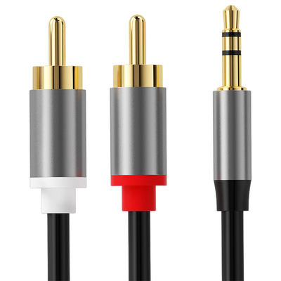 Kabel Audio Video Berwarna-warni, Kabel Jack Stereo 2 Rca 3.5Mm Digital Ke Male Untuk Mobil