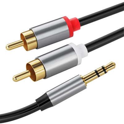 Kabel Audio Video Berwarna-warni, Kabel Jack Stereo 2 Rca 3.5Mm Digital Ke Male Untuk Mobil