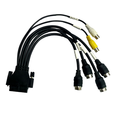Rakitan Kabel Overmolding M12 Ke RCA yang Disesuaikan Penguncian Warna Hitam
