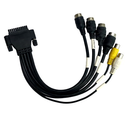 Rakitan Kabel Overmolding M12 Ke RCA yang Disesuaikan Penguncian Warna Hitam