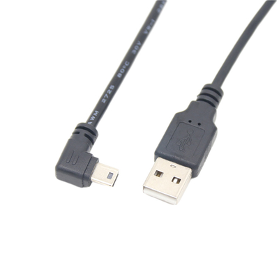 USB 2.0 Male USB Charging Kabel Data Mini Dengan Konektor Sudut Kanan