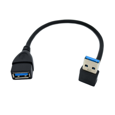 Kabel Data Pengisian USB Sudut Kanan 90 Derajat Dengan Adaptor USB 3.0 Male To Female