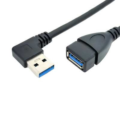 Kabel Data Pengisian USB Sudut Kanan 90 Derajat Dengan Adaptor USB 3.0 Male To Female