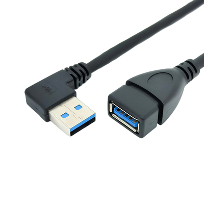 Kabel Data Pengisian USB Sudut Kanan 90 Derajat Dengan Adaptor USB 3.0 Male To Female