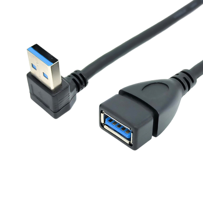 Kabel Data Pengisian USB Sudut Kanan 90 Derajat Dengan Adaptor USB 3.0 Male To Female