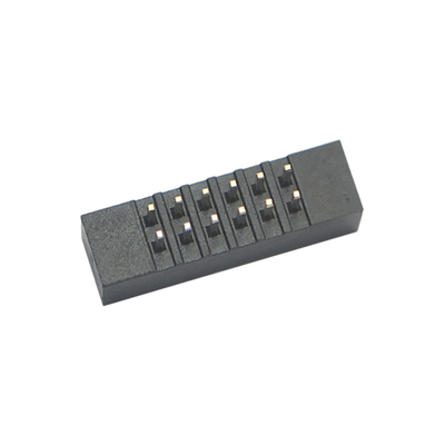 Konektor Papan Sirkuit Cetak Wanita Sudut Kanan Baris Ganda 1.27mm 2.54mm Pitch Box Header