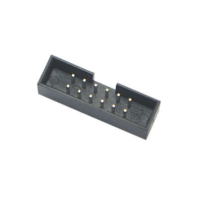 Konektor Papan Sirkuit Cetak Wanita Sudut Kanan Baris Ganda 1.27mm 2.54mm Pitch Box Header