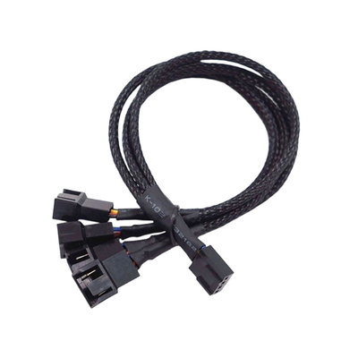 2.54mm Pitch Amp Connector Cables Aluminium Foil Shielded Wire Harness Untuk PC Fan