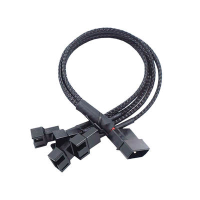 2.54mm Pitch Amp Connector Cables Aluminium Foil Shielded Wire Harness Untuk PC Fan