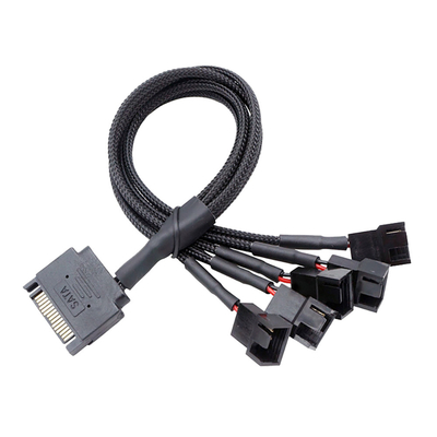 2.54mm Pitch Amp Connector Cables Aluminium Foil Shielded Wire Harness Untuk PC Fan