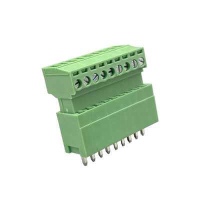 Pria Wanita Pluggable Terminal Block Connector 3.81mm Pitch 2-16 Pin Plug In Right Angle Vertikal