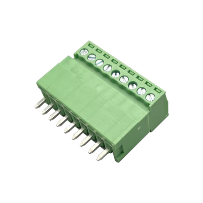 Pria Wanita Pluggable Terminal Block Connector 3.81mm Pitch 2-16 Pin Plug In Right Angle Vertikal