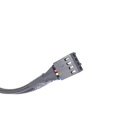 Bylon Protection 2.54mm Pitch 4 Pin Wire Harnesses 30cm Panjang Hitam Warna Untuk Kipas Angin Komputer