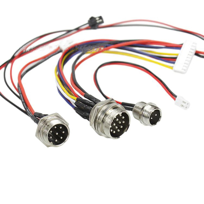 Konektor M16 Waterproof Cable Assembly Pria Dan Wanita lurus depan Mount Wiring Harness