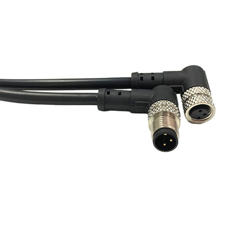Panjang disesuaikan Free End kabel luar M8 Connector 4pin Female Waterproof Assemblies