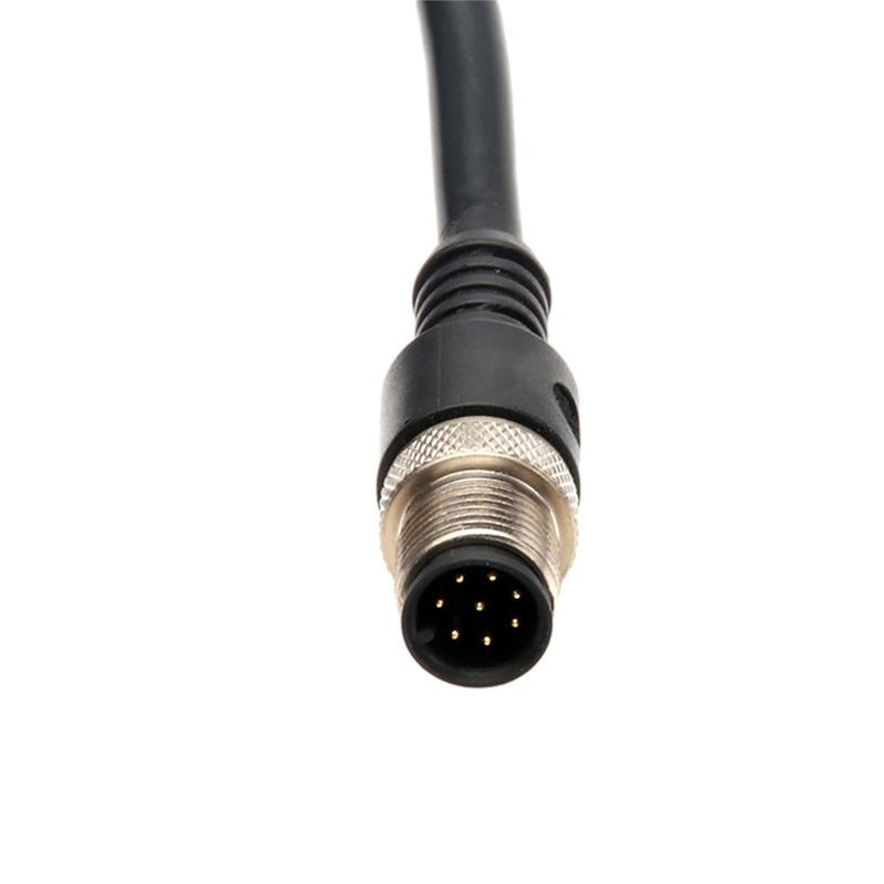 Kabel Kabel Listrik Sudut Kanan Dengan IP67 Waterproof M12 2 Pin 3 Pin 4 Pin Connector
