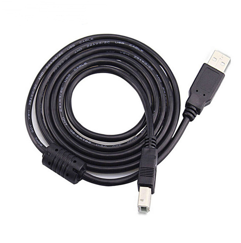 Kabel USB Berkecepatan Tinggi Hitam, Kabel Printer USB 2.0 Male To A Female