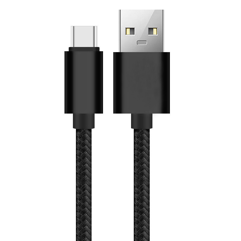 Warna Hitam 3A Kabel Data Pengisian USB Nilon Jalinan Bersertifikat RoHS CE