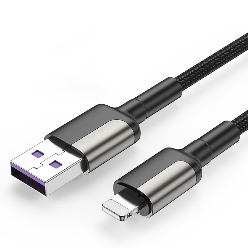 Kabel Data Pengisian Cepat OEM, Kabel Micro USB Nilon 2.4A Untuk Iphone
