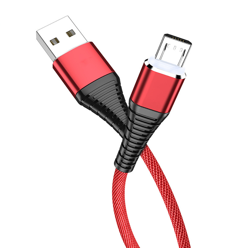 Nylon Braided Coat Kabel Data Pengisi Daya USB 3Ft 2.4A Untuk Mp3 Mp4