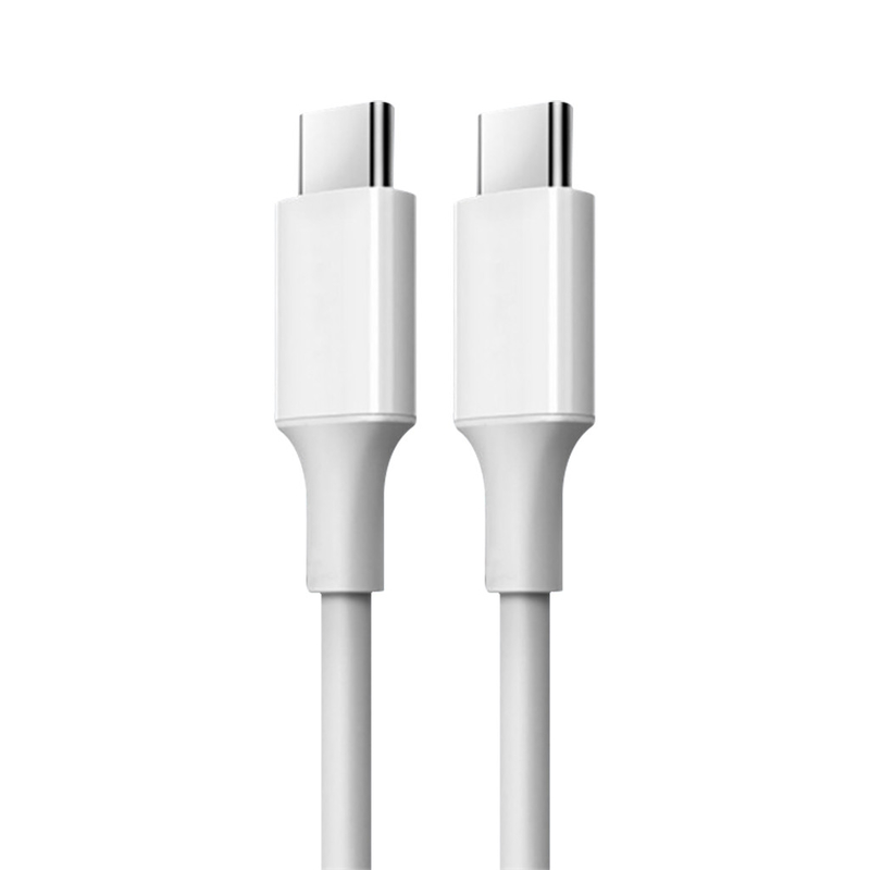 Warna Putih USB C Ke C Kabel Pengisian Cepat Dengan Jaket PVC 20V 3A 60W