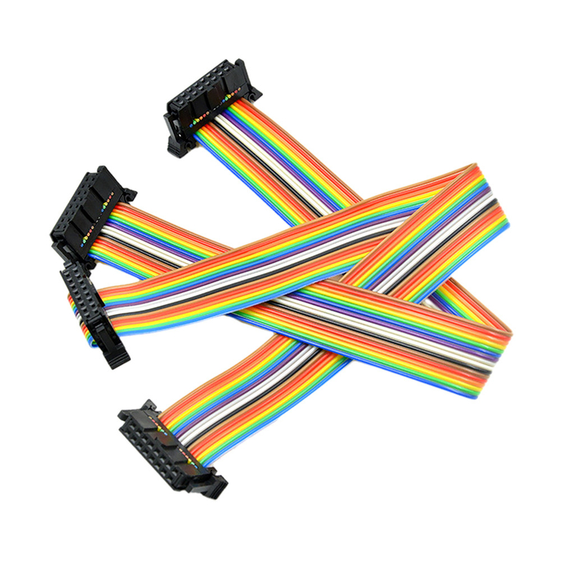 Kabel Pita Datar IDC 16 Pin Disesuaikan Dengan Pengukur Kawat AWG28 # Konektor Pitch 2.54mm