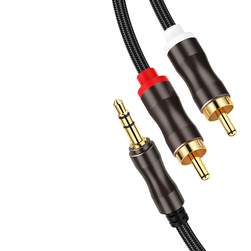 Kabel Audio Video Berwarna-warni, Kabel Jack Stereo 2 Rca 3.5Mm Digital Ke Male Untuk Mobil