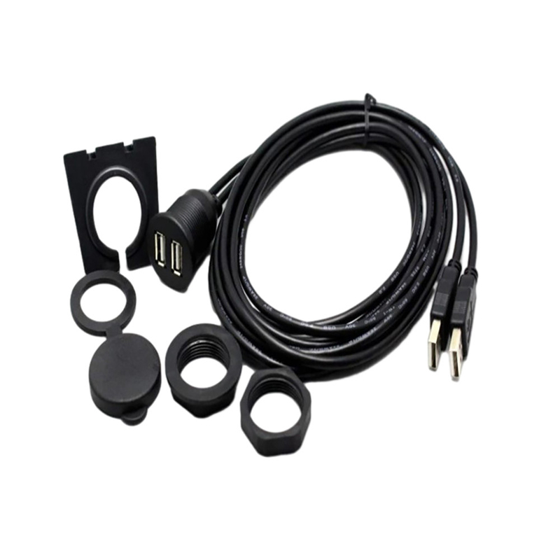 Waterproof USB2.0 Dual Port USB Kabel 1 Meter Untuk Mobil Motor
