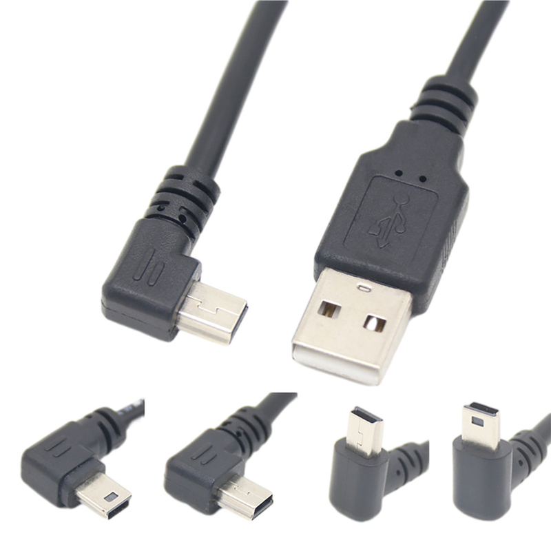 USB 2.0 Male USB Charging Kabel Data Mini Dengan Konektor Sudut Kanan