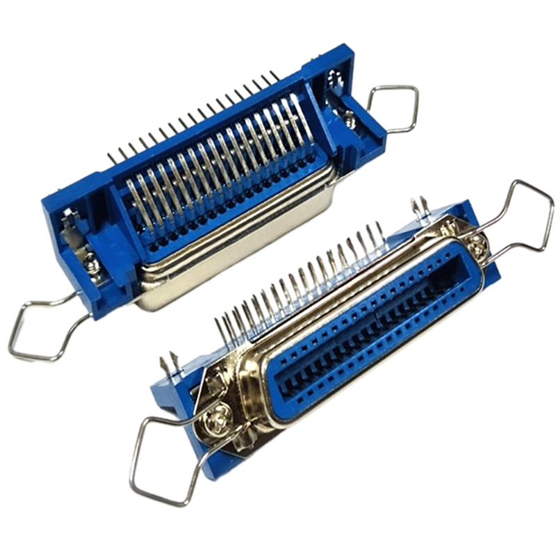 Male Female PCB Edge Centronics Connector Seri 57 Dengan Soket Printer Tipe DIP