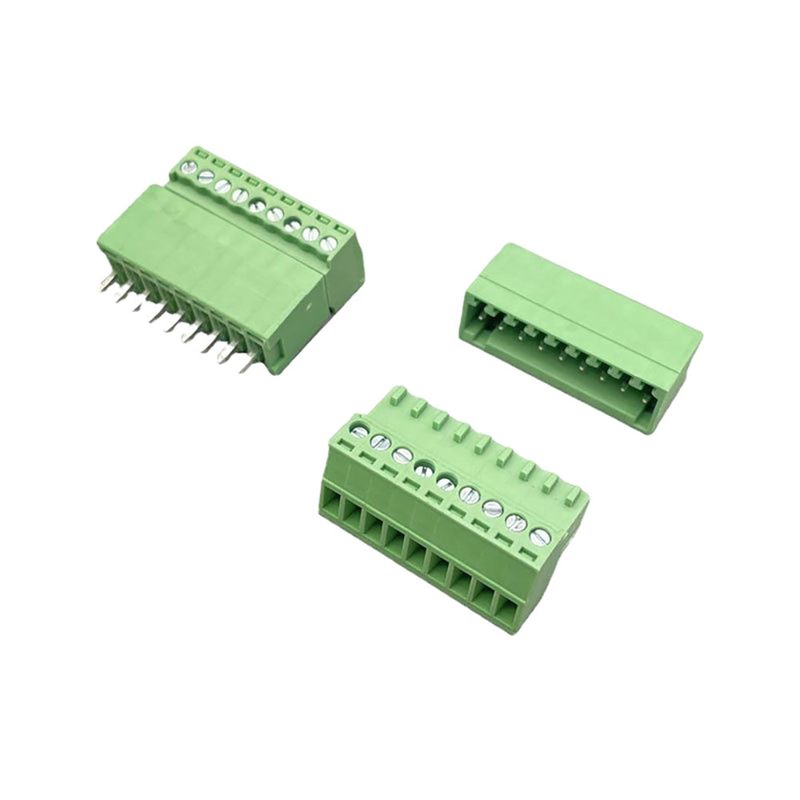Pria Wanita Pluggable Terminal Block Connector 3.81mm Pitch 2-16 Pin Plug In Right Angle Vertikal