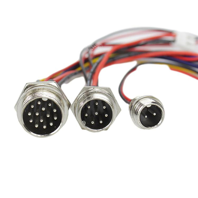 Konektor M16 Waterproof Cable Assembly Pria Dan Wanita lurus depan Mount Wiring Harness